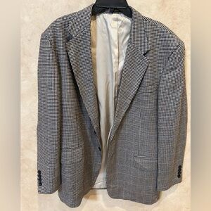 Oscar de la Renta Black and White vintage houndstooth silk blend Blazer 44r